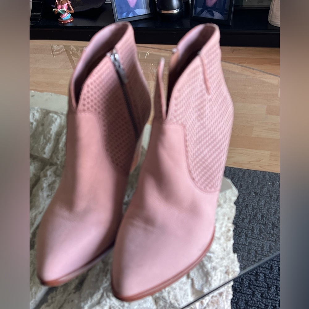 Frye Pink Suede Ankle Boots